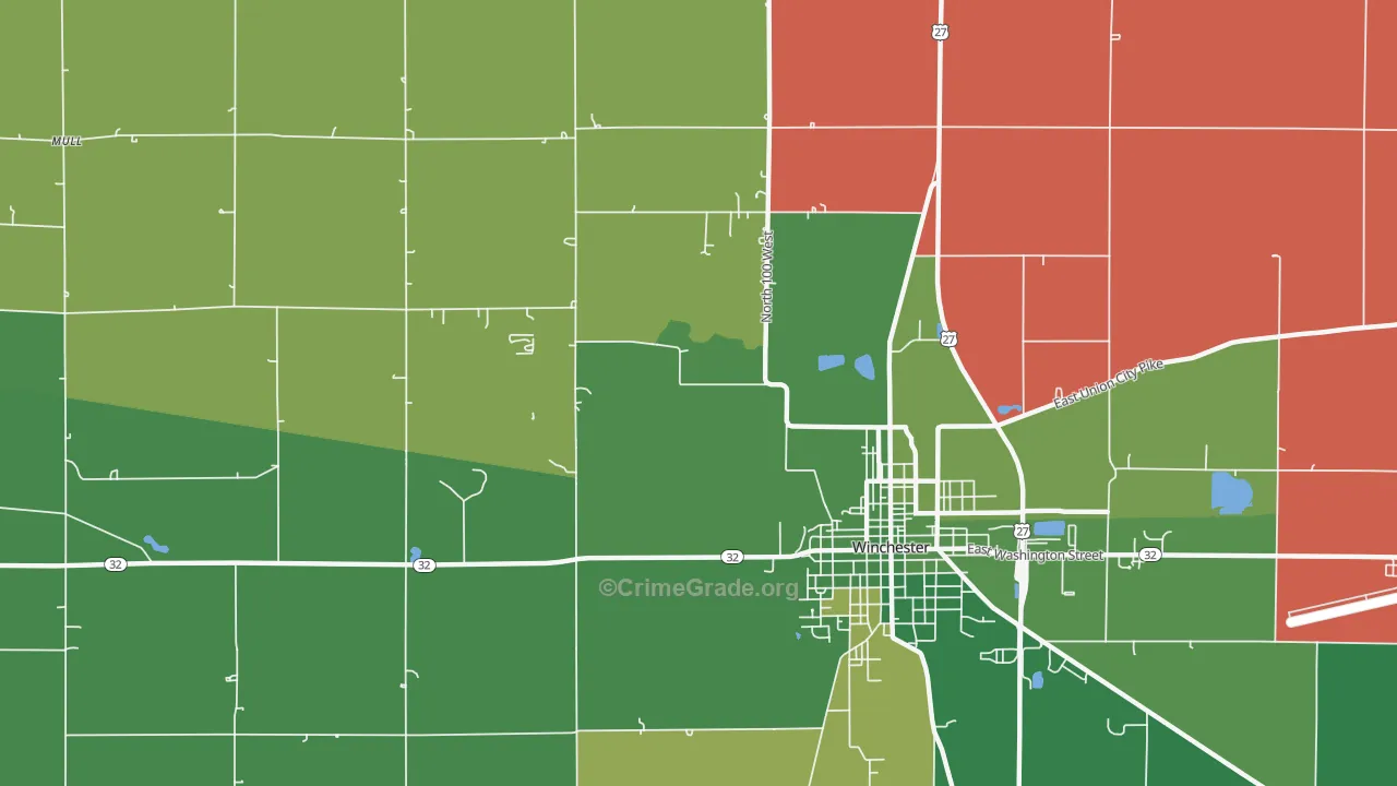 Stone, IN Map of Vehicle Theft Rates