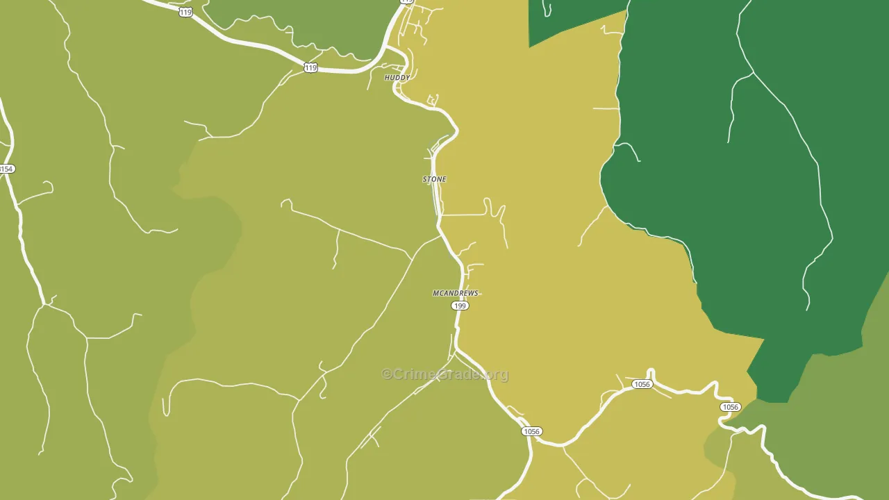Stone, KY Map of Vehicle Theft Rates