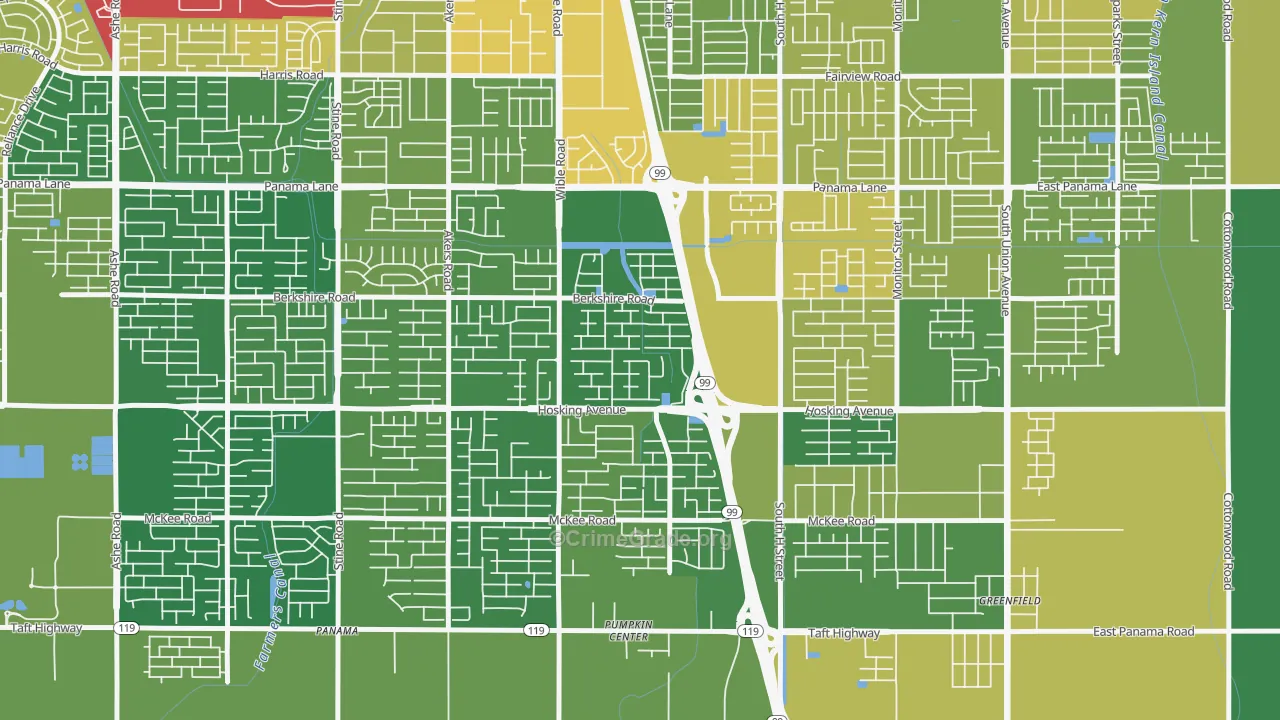 Stone Meadows, Bakersfield, CA Map of Vehicle Theft Rates