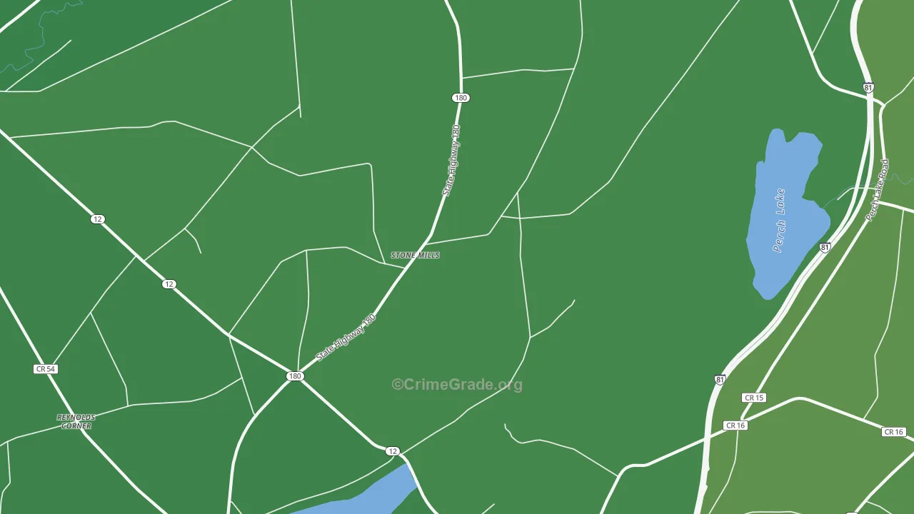 Stone Mills, NY Map of Vehicle Theft Rates
