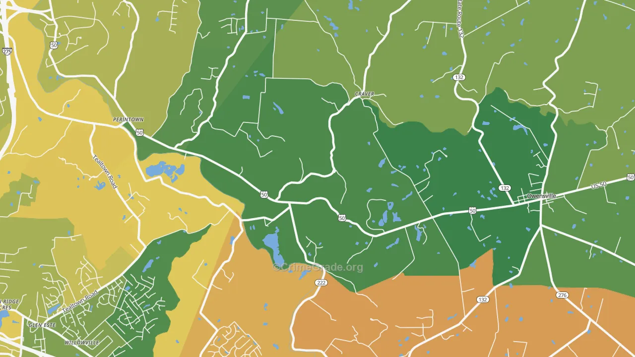 Stonelick, OH Map of Vehicle Theft Rates
