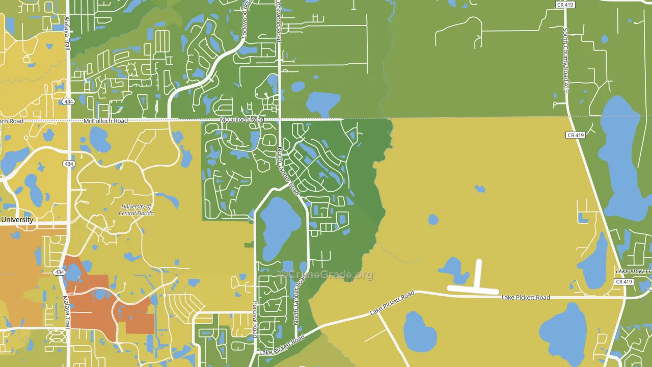 Stonemeade, Alafaya, FL Map of Vehicle Theft Rates