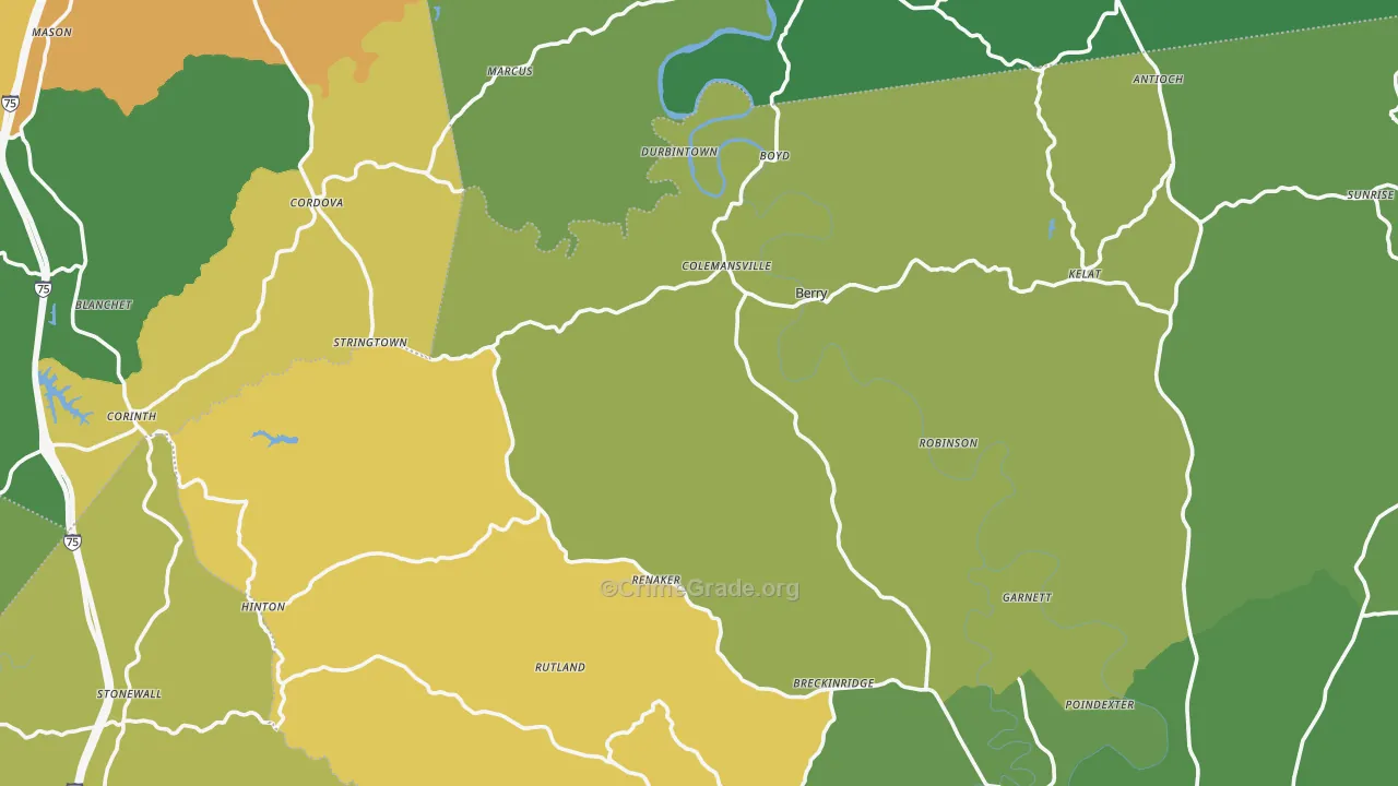 Stonewall, KY Map of Vehicle Theft Rates