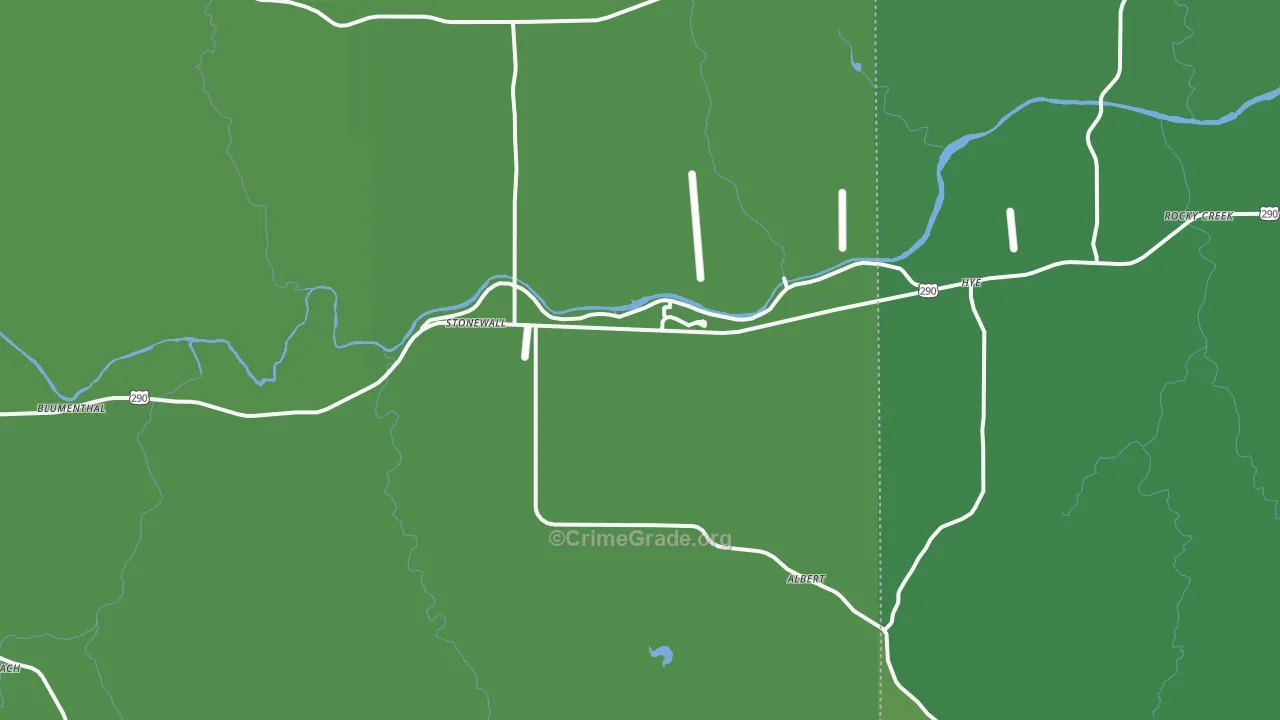 Stonewall, TX Map of Vehicle Theft Rates