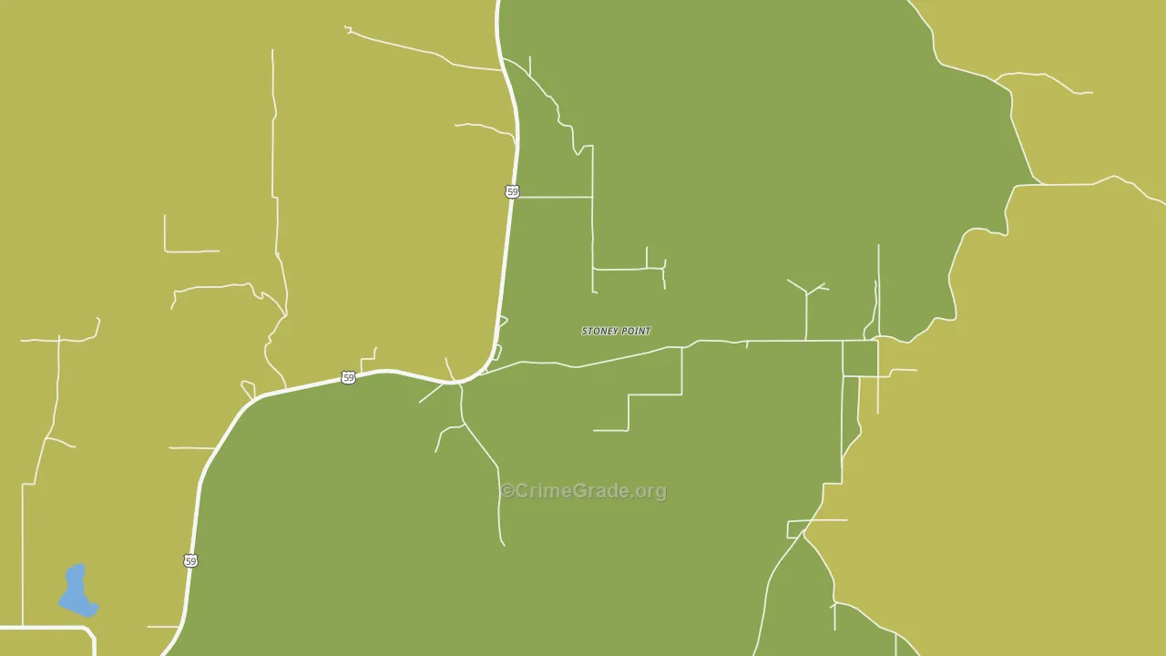 Stoney Point, OK Map of Vehicle Theft Rates