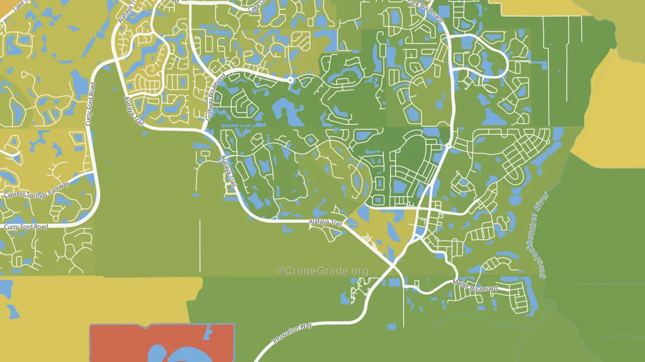 Stoneybrook, Alafaya, FL Map of Vehicle Theft Rates