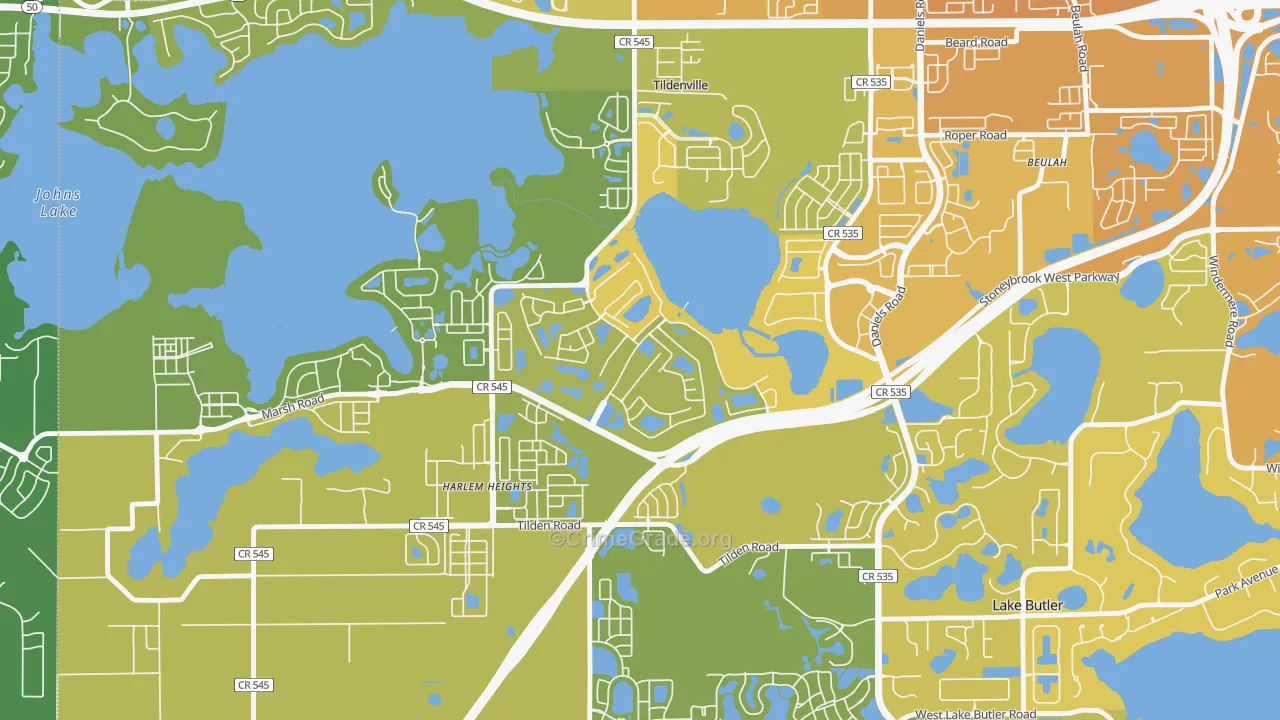 Stoneybrook West, Winter Garden, FL Map of Vehicle Theft Rates
