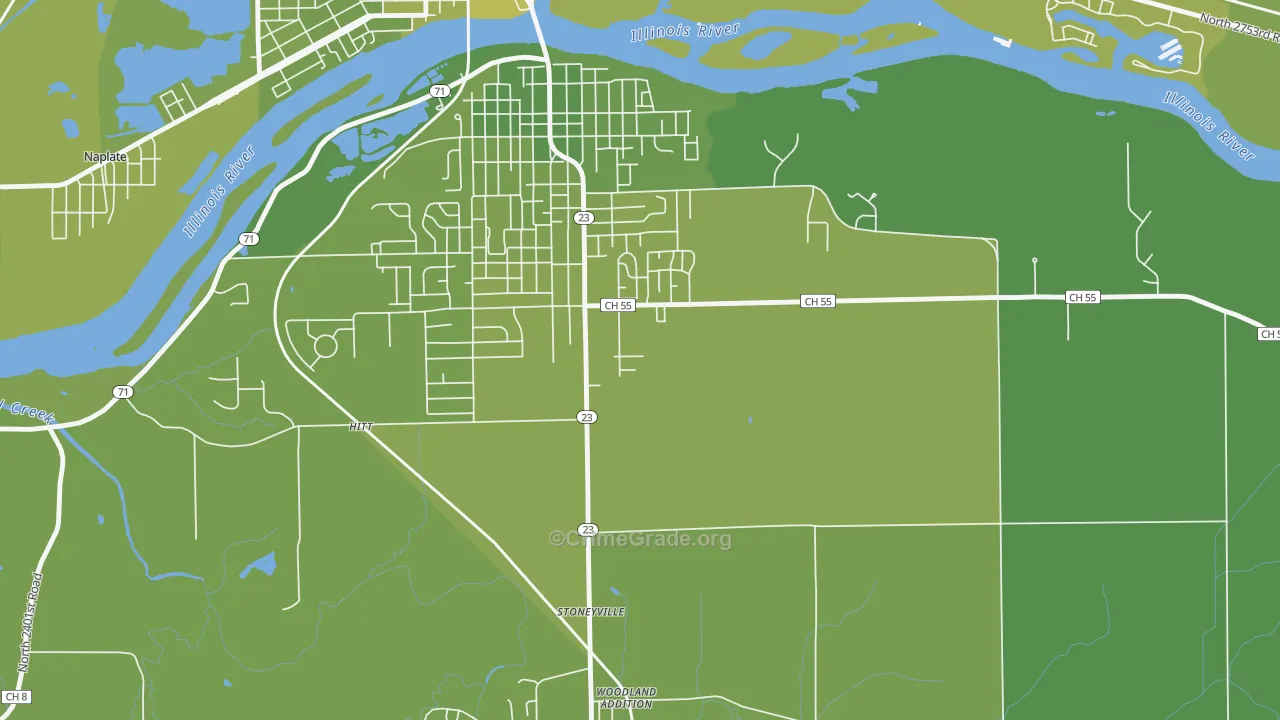 Stoneyville, IL Map of Vehicle Theft Rates