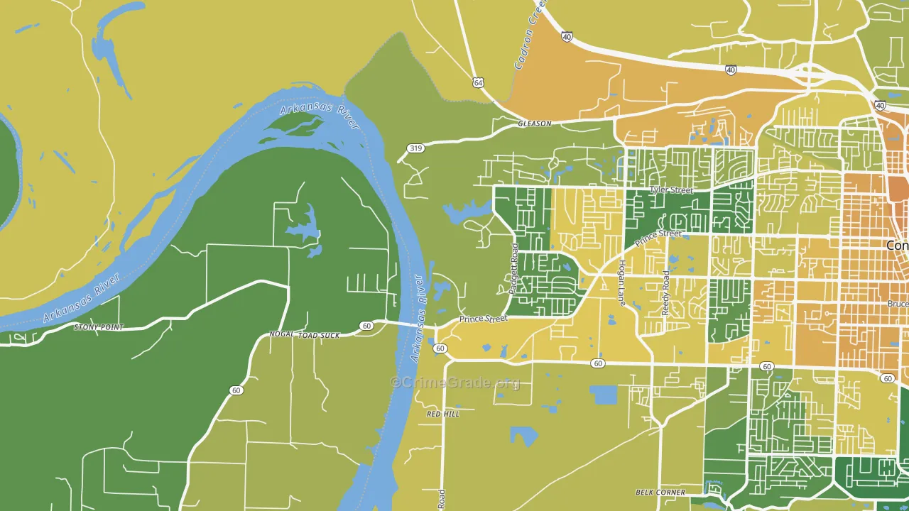 Stony Point, AR Map of Vehicle Theft Rates