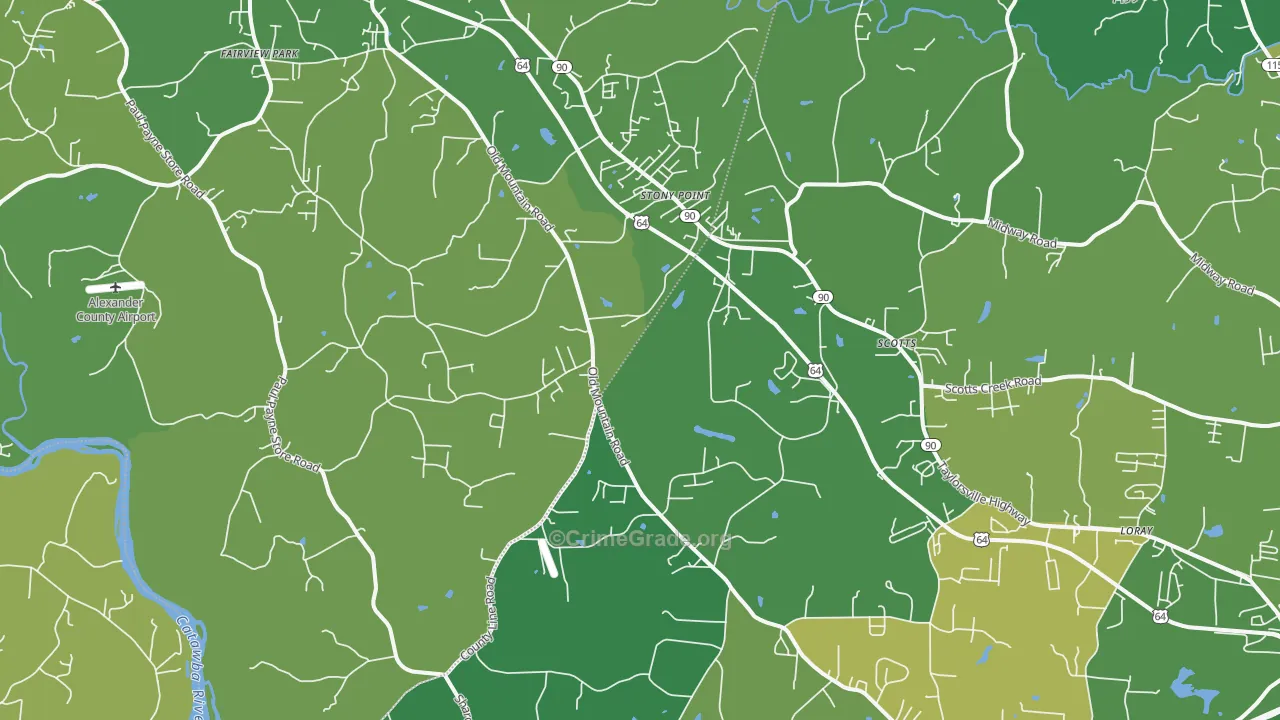 Stony Point, NC Map of Vehicle Theft Rates