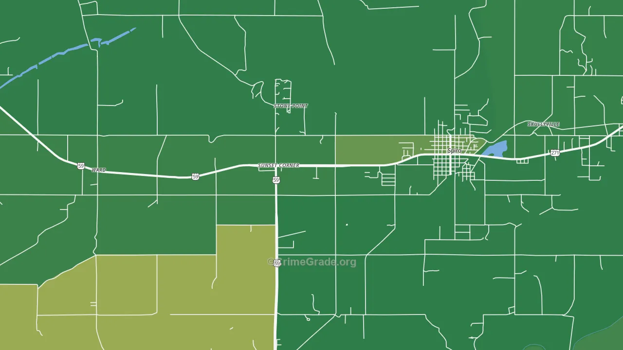 Stony Point, OK Map of Vehicle Theft Rates
