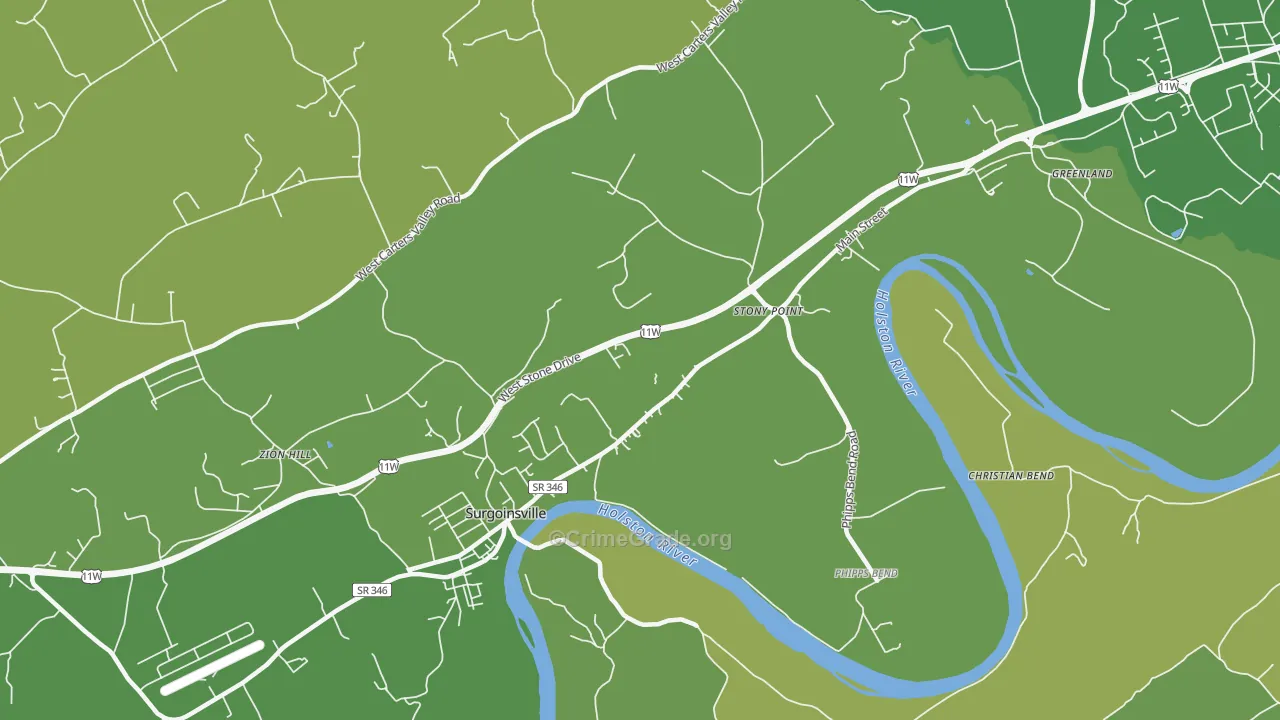 Stony Point, TN Map of Vehicle Theft Rates