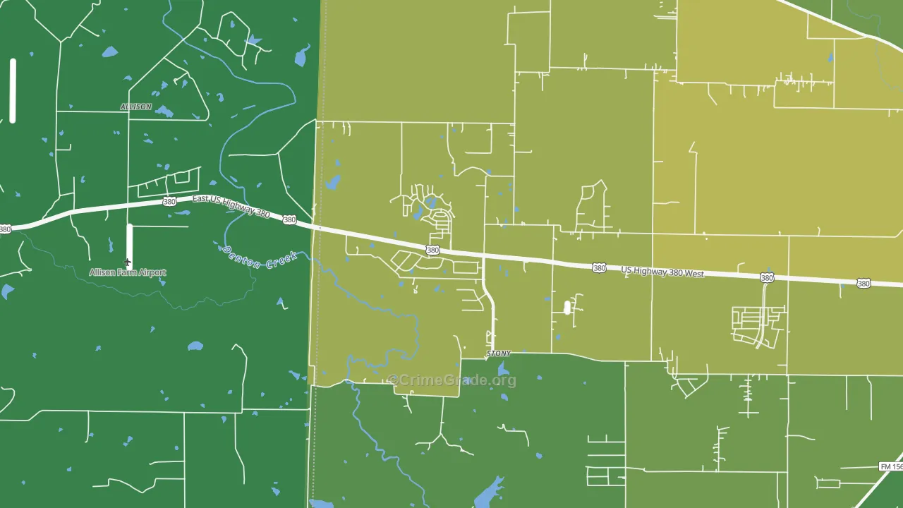 Stony, TX Map of Vehicle Theft Rates