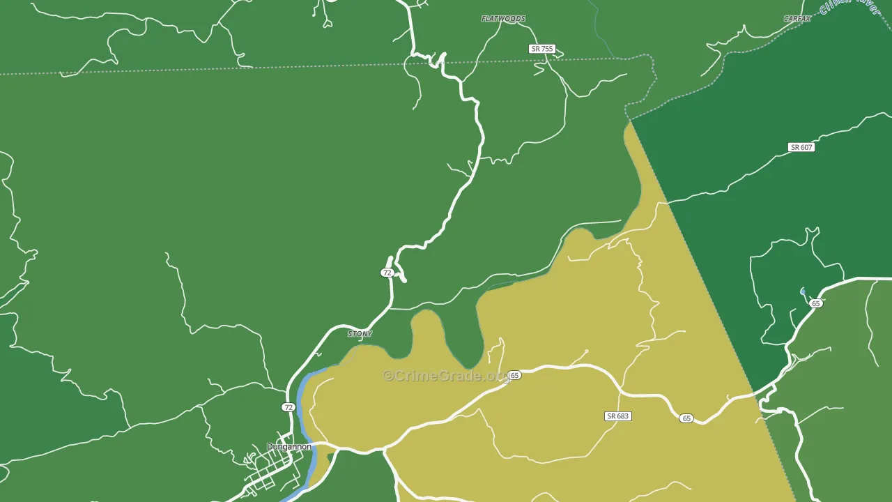 Stony, VA Map of Vehicle Theft Rates