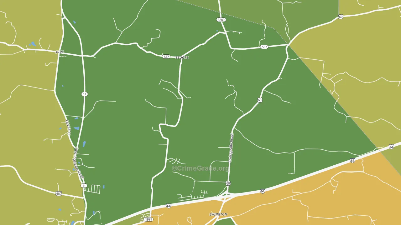 Stoops, KY Map of Vehicle Theft Rates