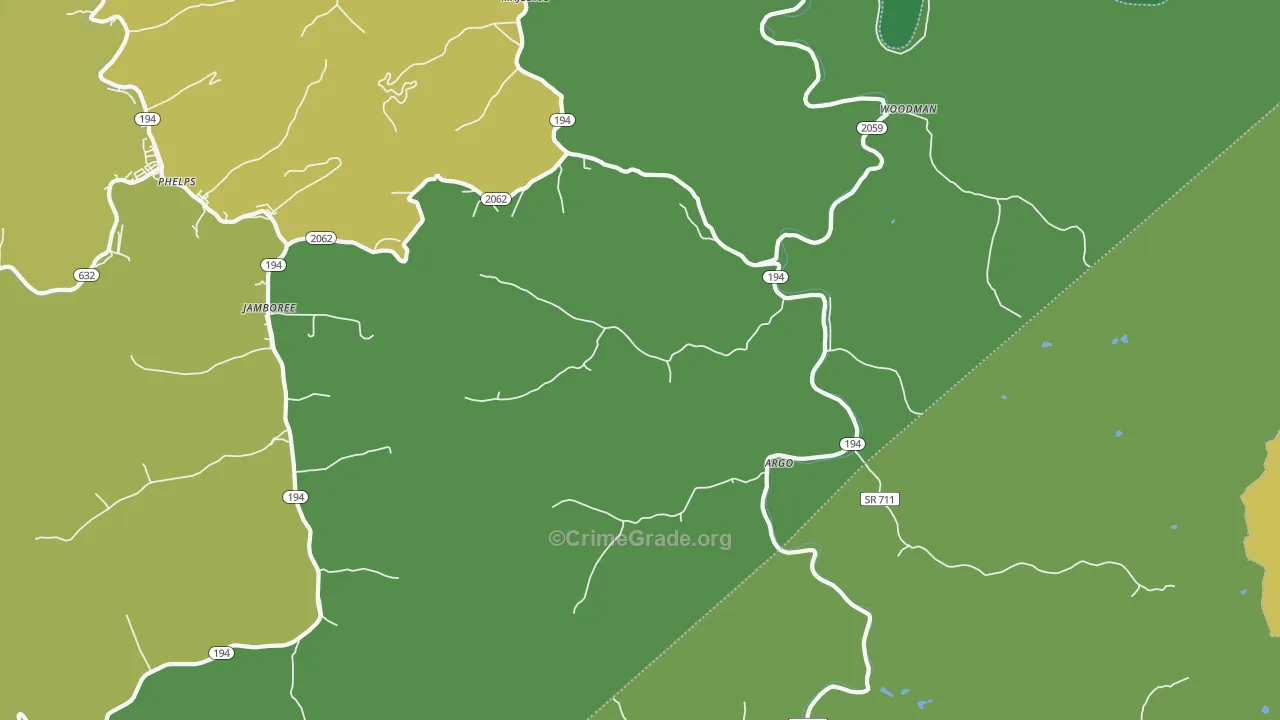 Stopover, KY Map of Vehicle Theft Rates