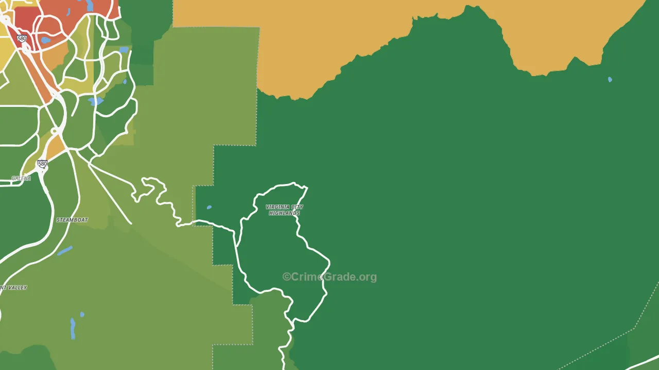 Storey County, NV Map of Vehicle Theft Rates