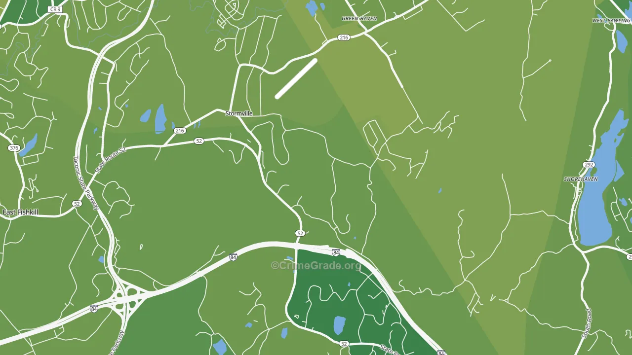 Stormville, NY Map of Vehicle Theft Rates