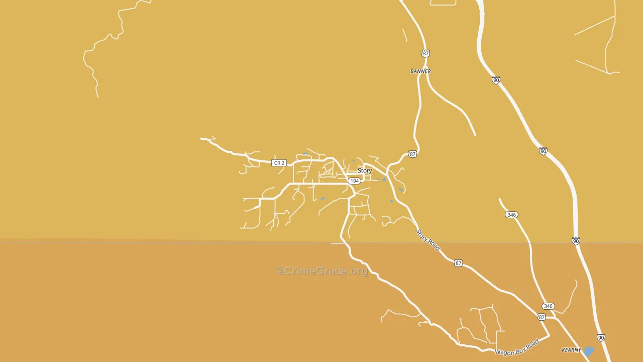 Story, WY Map of Vehicle Theft Rates