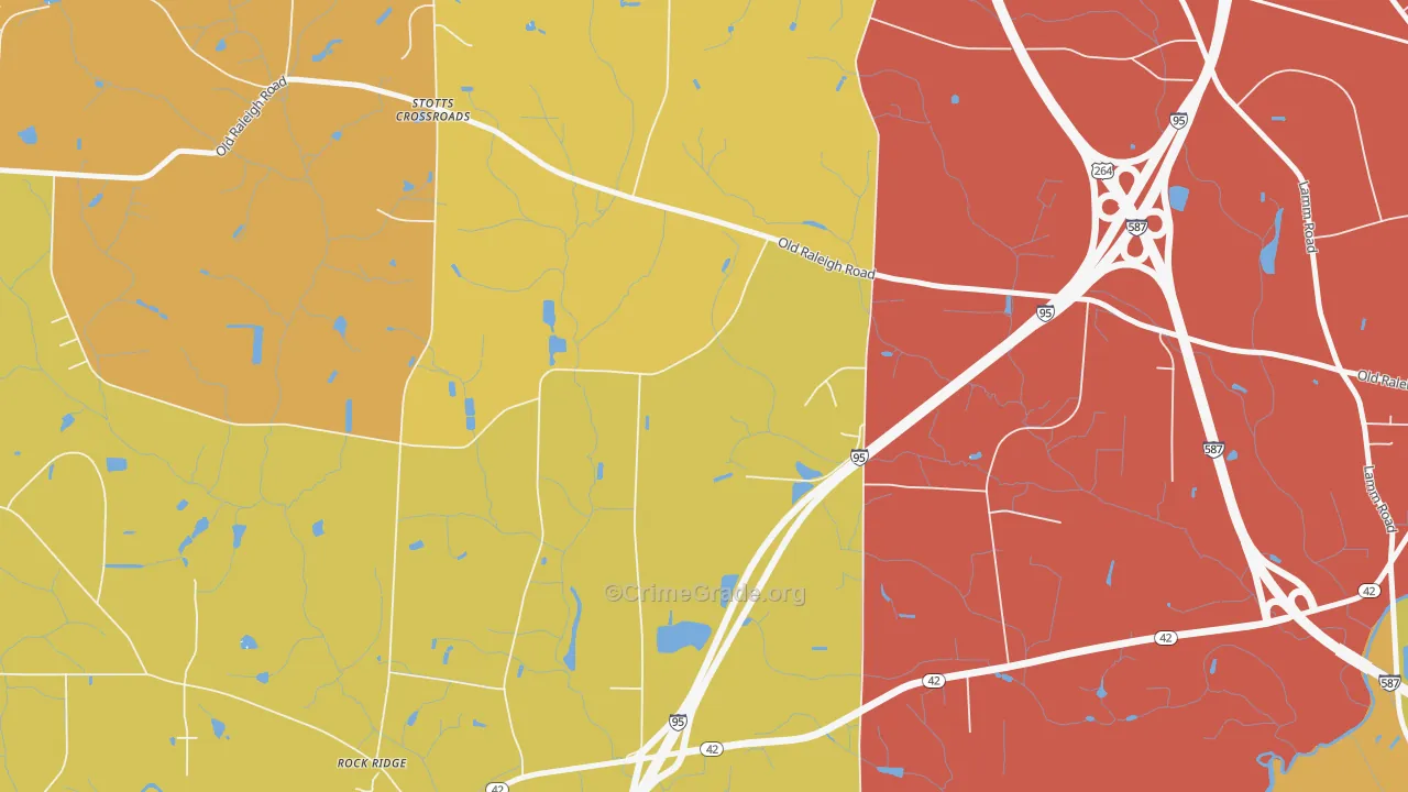Stotts Crossroads, NC Map of Vehicle Theft Rates
