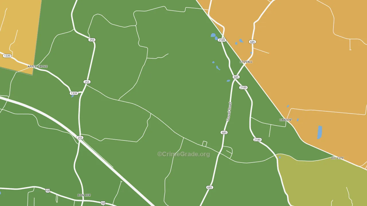 Stovall, KY Map of Vehicle Theft Rates