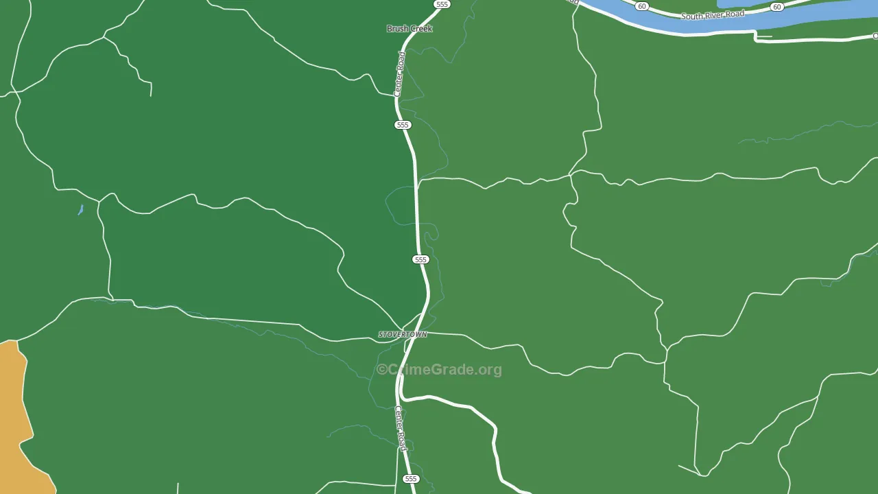 Stovertown, OH Map of Vehicle Theft Rates