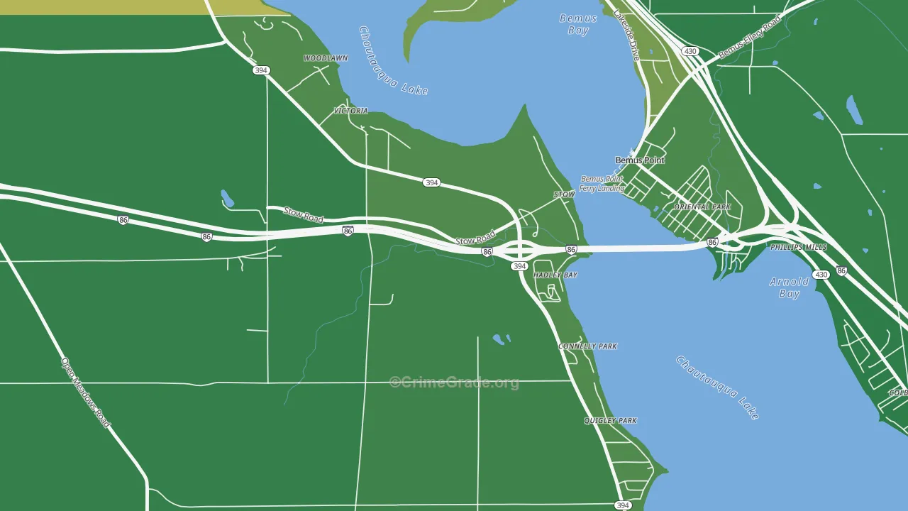 Stow, NY Map of Vehicle Theft Rates