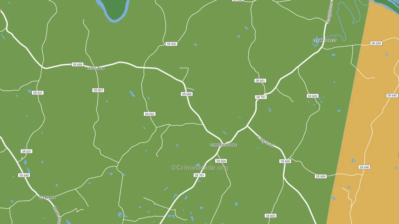 Straightstone, VA Map of Vehicle Theft Rates