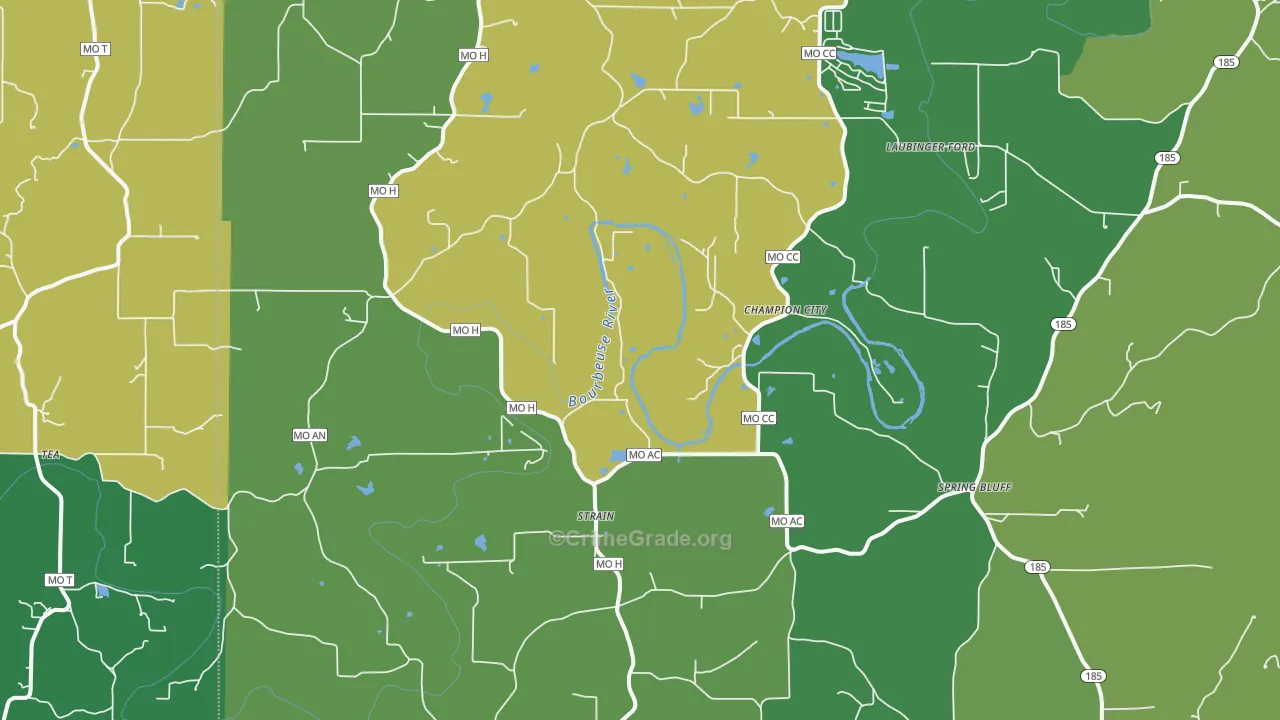 Strain, MO Map of Vehicle Theft Rates