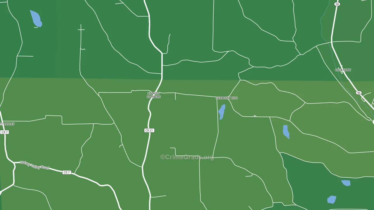 Straits Corners, NY Map of Vehicle Theft Rates