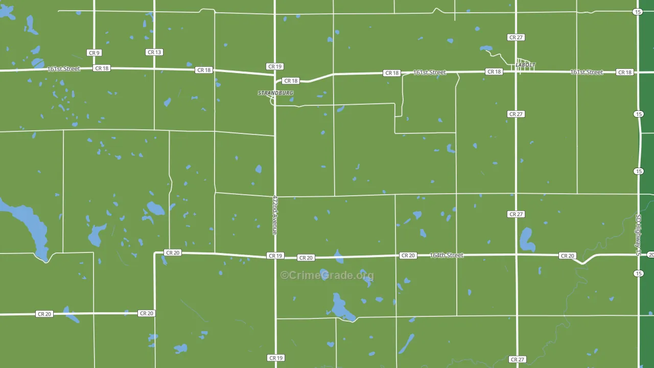 Strandburg, SD Map of Vehicle Theft Rates