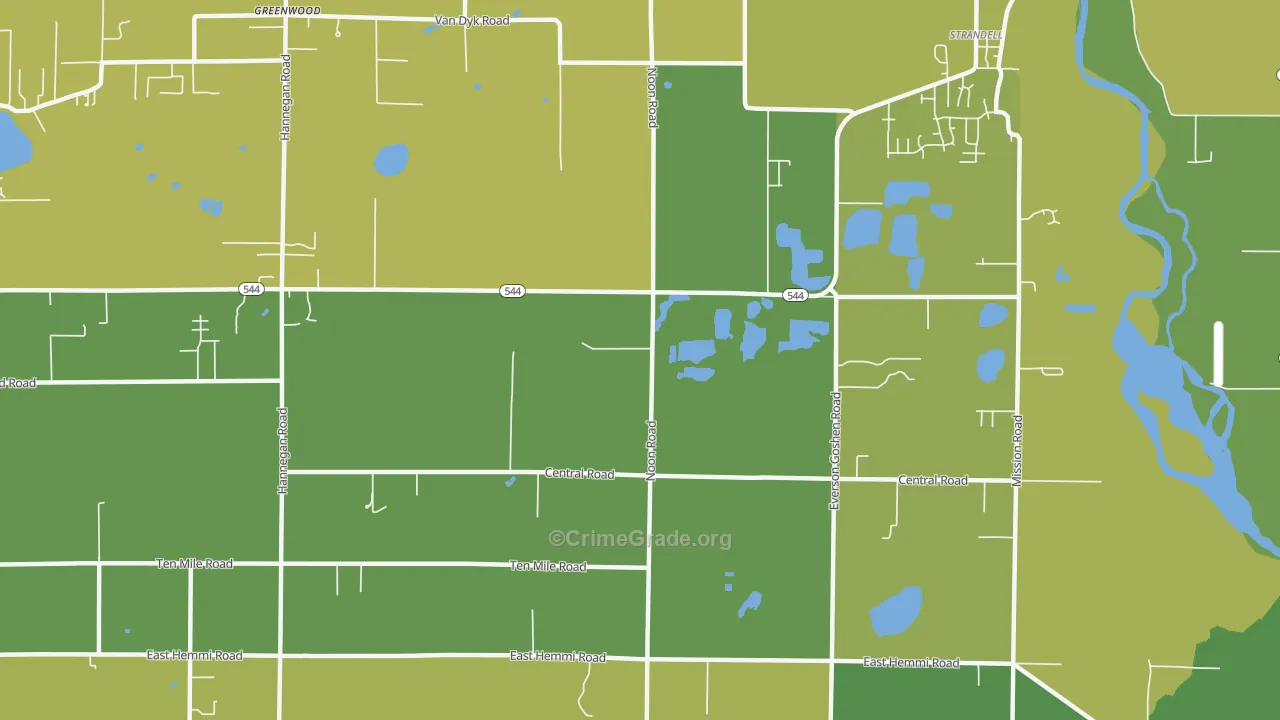 Strandell, WA Map of Vehicle Theft Rates