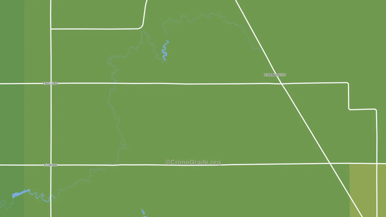 Strandquist, MN Map of Vehicle Theft Rates