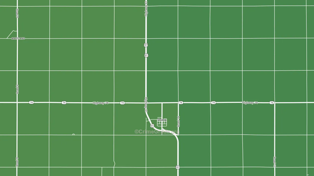 Strang, NE Map of Vehicle Theft Rates
