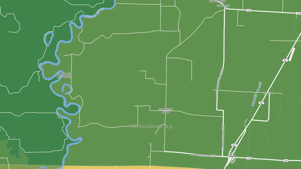 Strangers Home, AR Map of Vehicle Theft Rates
