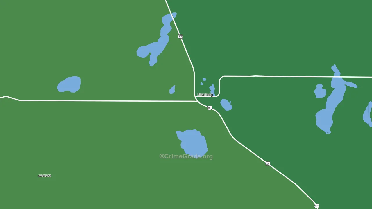 Strasburg, ND Map of Vehicle Theft Rates