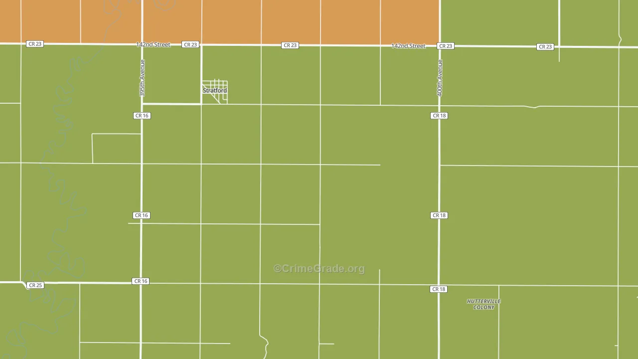 Stratford, SD Map of Vehicle Theft Rates