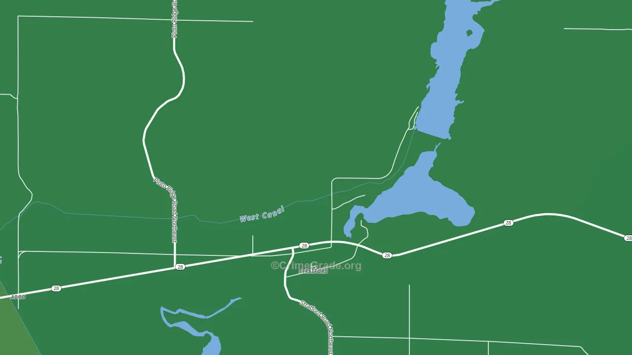 Stratford, WA Map of Vehicle Theft Rates