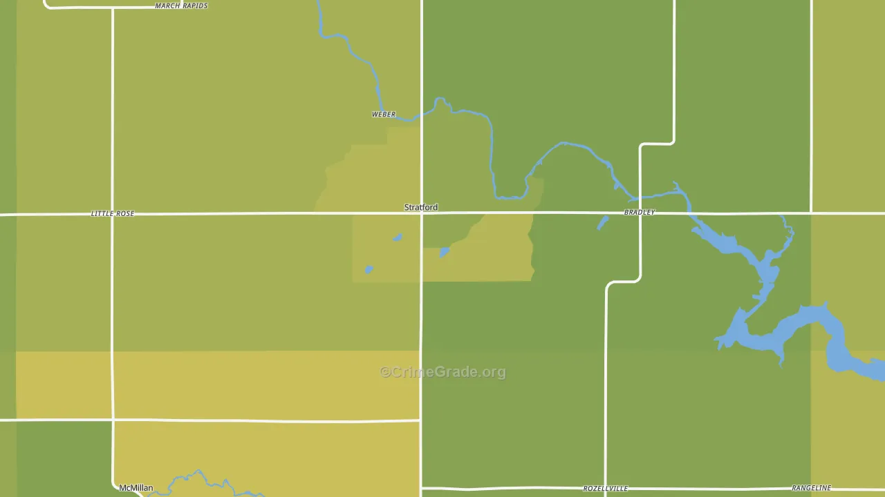 Stratford, WI Map of Vehicle Theft Rates