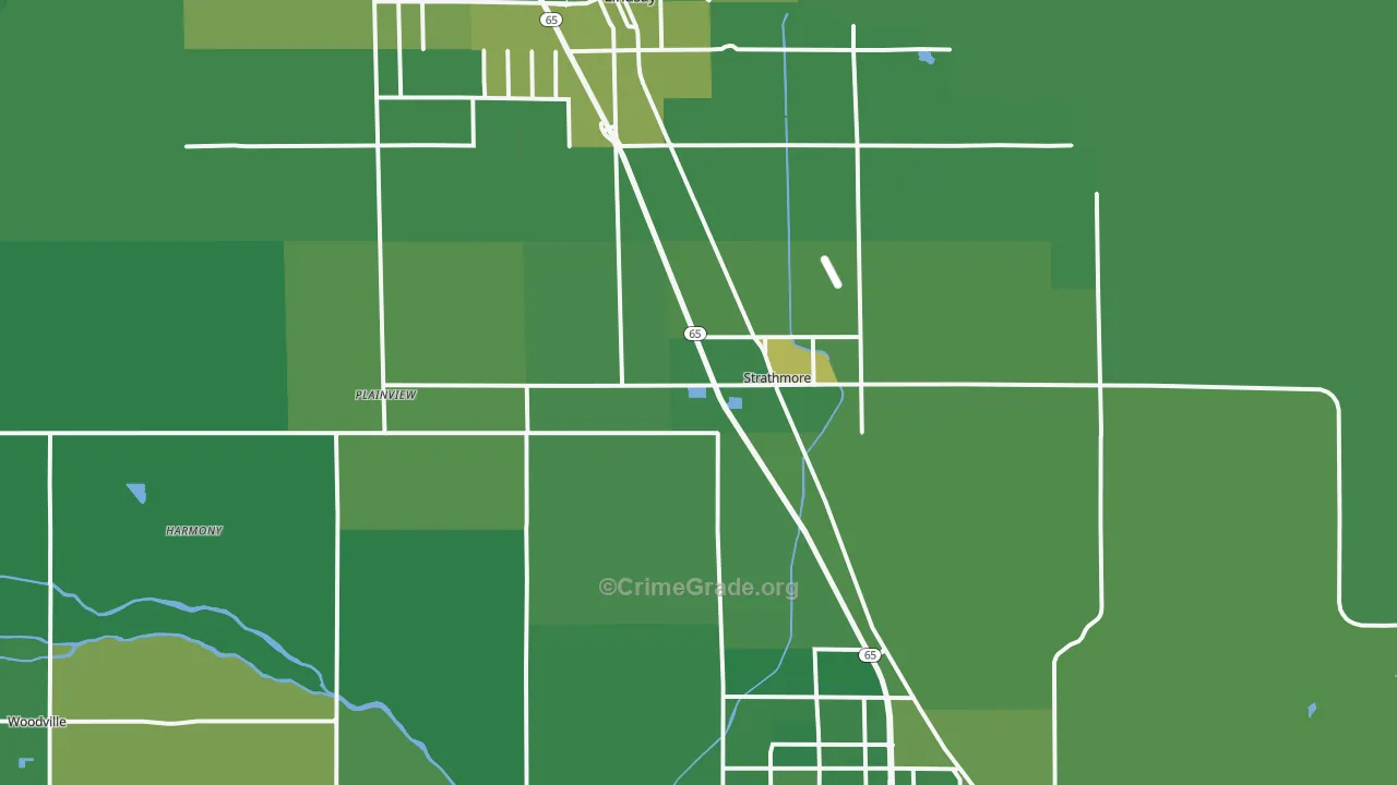 Strathmore, CA Map of Vehicle Theft Rates