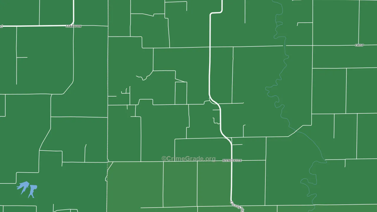 Stratton, IL Map of Vehicle Theft Rates