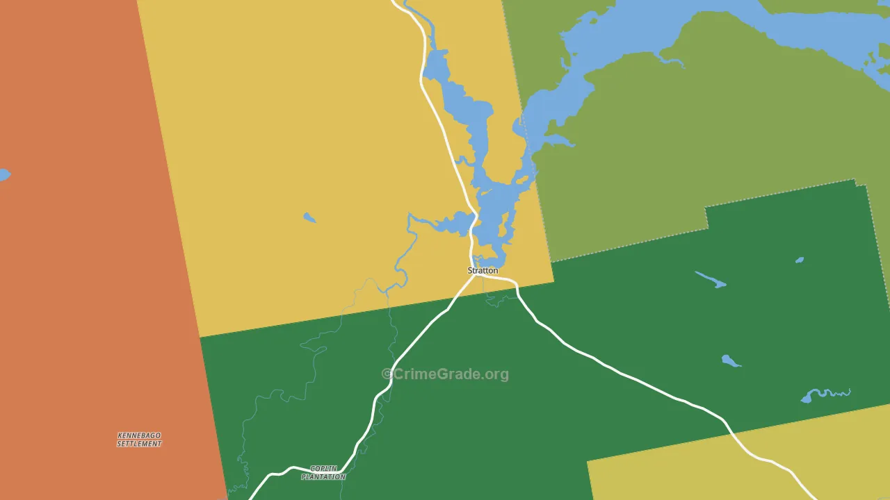 Stratton, ME Map of Vehicle Theft Rates