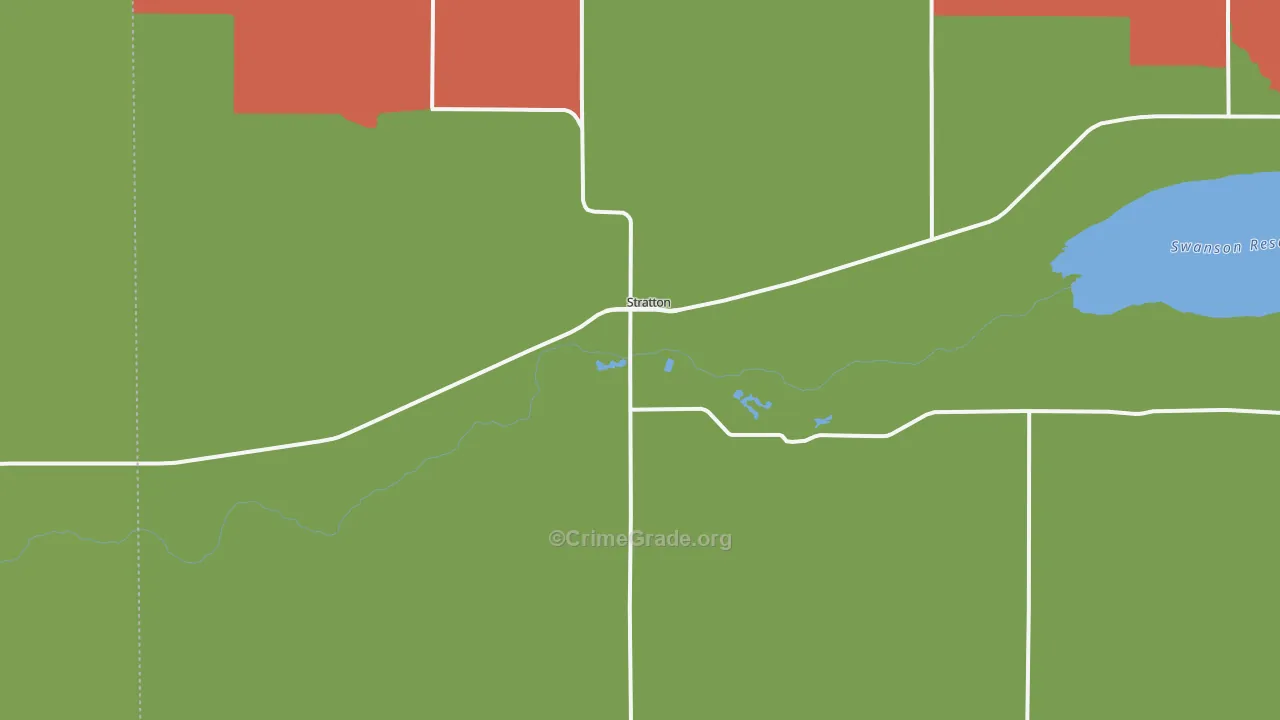 Stratton, NE Map of Vehicle Theft Rates