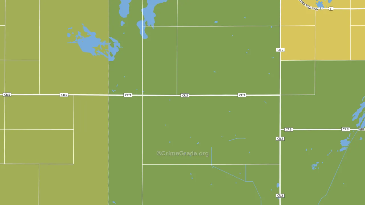Straubville, ND Map of Vehicle Theft Rates
