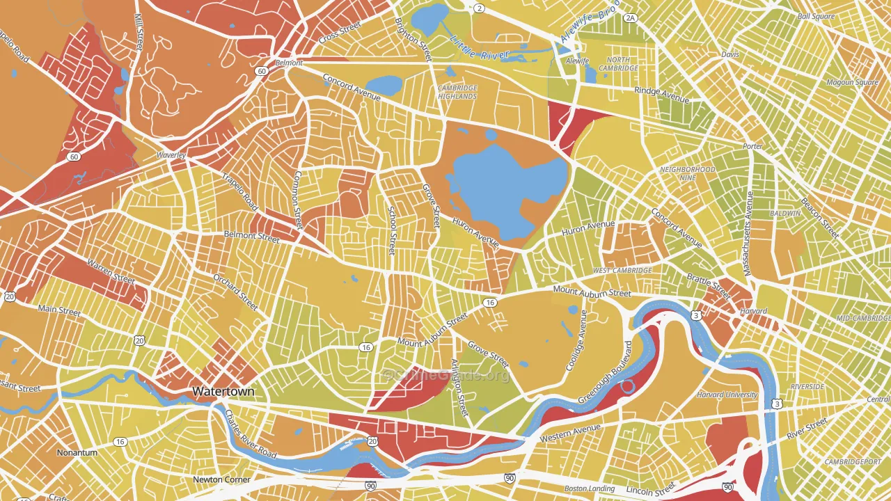 Strawberry Hill, Cambridge, MA Map of Vehicle Theft Rates