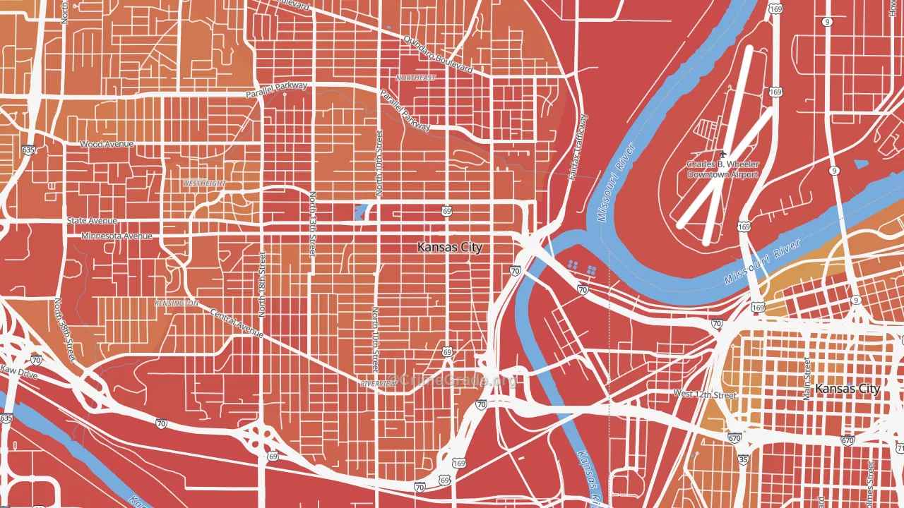Strawberry Hill, Kansas City, KS Map of Vehicle Theft Rates