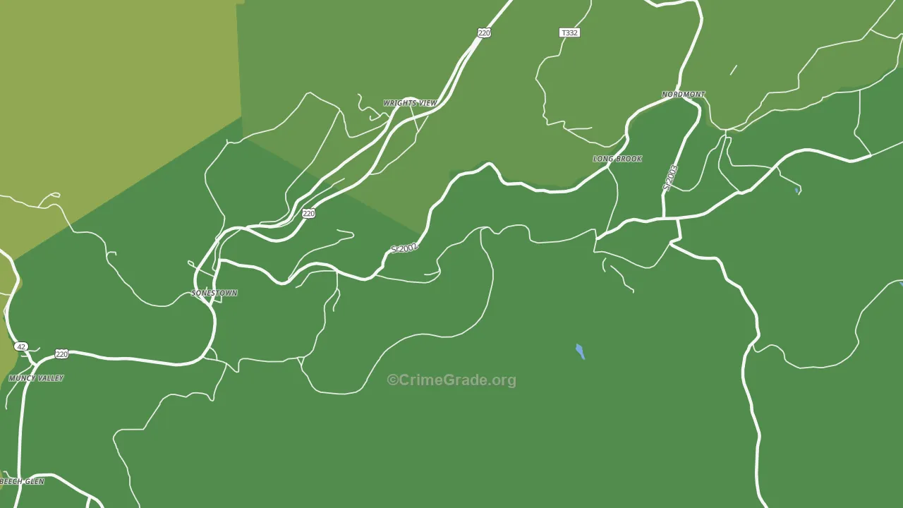 Strawbridge, PA Map of Vehicle Theft Rates