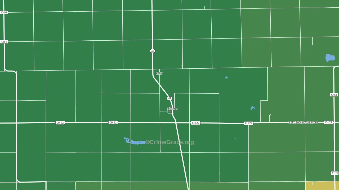 Strawn, IL Map of Vehicle Theft Rates
