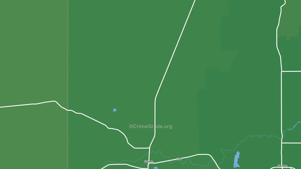 Strawn, TX Map of Vehicle Theft Rates