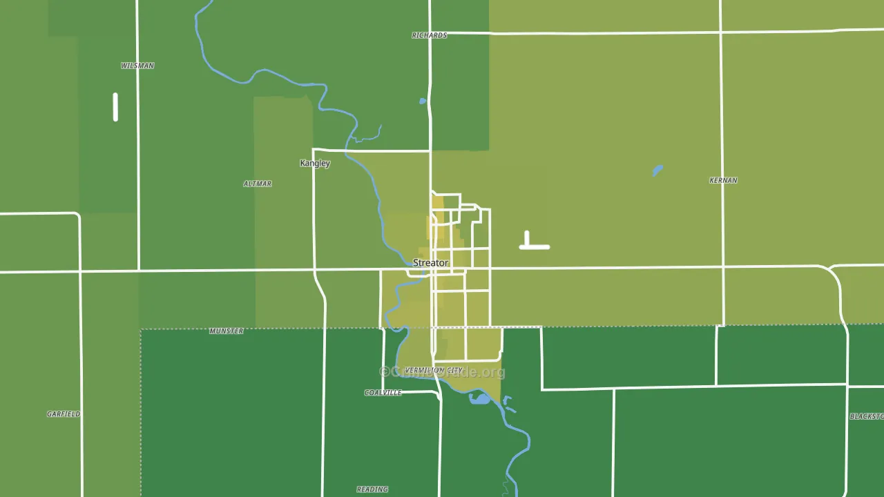 Streator, IL Map of Vehicle Theft Rates